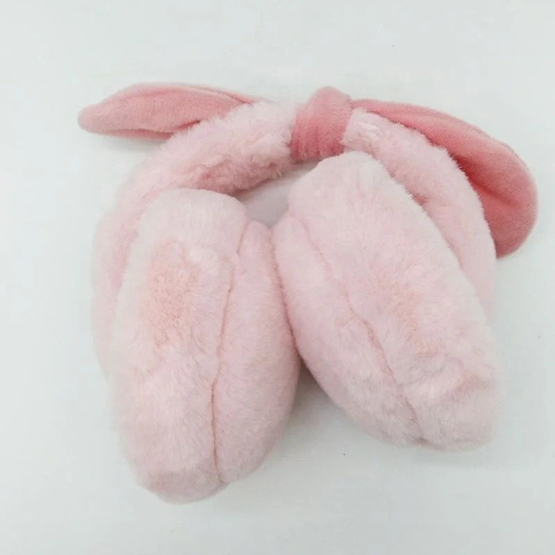Girl headband Winter warm bowknot furry earmuff plush earmuff headphones for Christmas