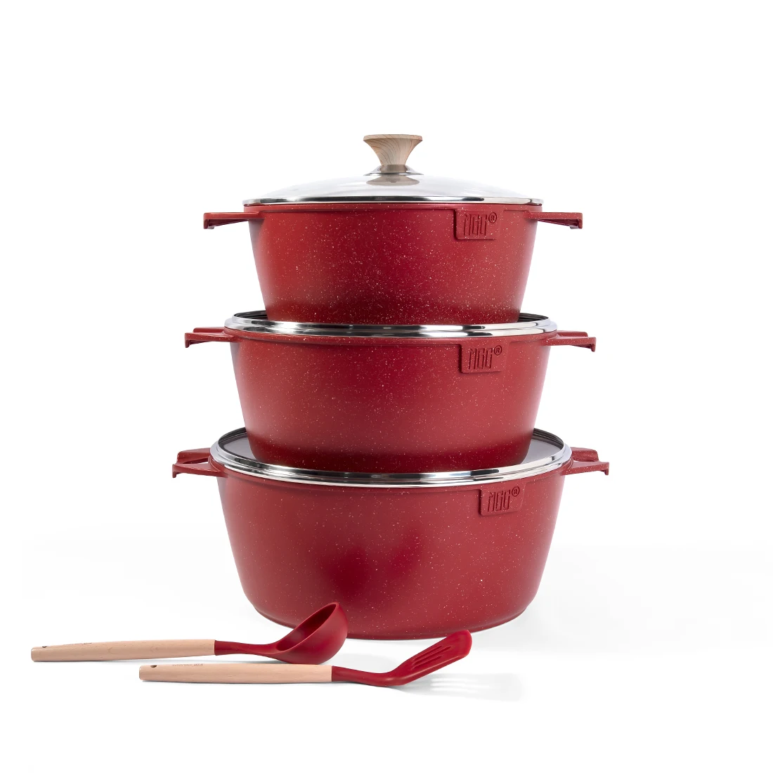 MGC 8pcs  Non-stick Kitchen Aluminum Cookware-set Big Pot Sets Cooking Pots Sets Nonstick Cookware Sets