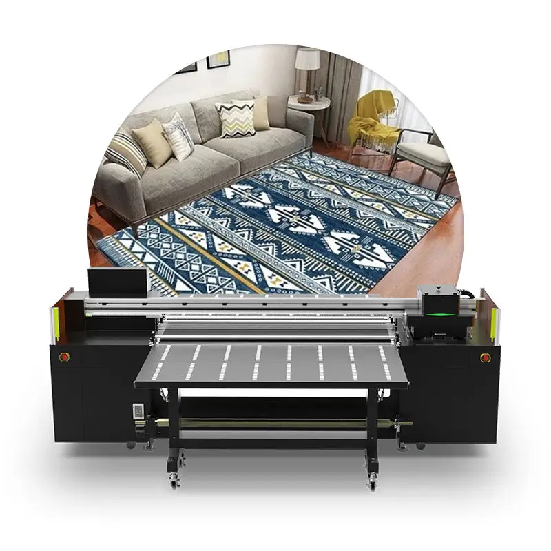 Hybrid UV flatbed printer, UV roll to roll and carpet printing hybrid printer