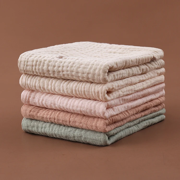 5 Pcs Baby Towel Muslin Face Cloth Handkerchief Organic Cotton Baby Hooded Towel Soft Saliva Bib Washcloth for Newborn Gift