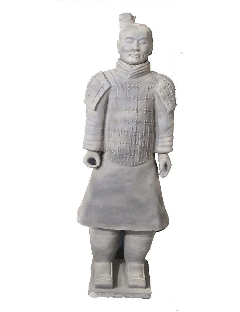 Vintage Chinese Clay Terracotta Warrior Soldier Figure Statue General in Robe for Home Decoration