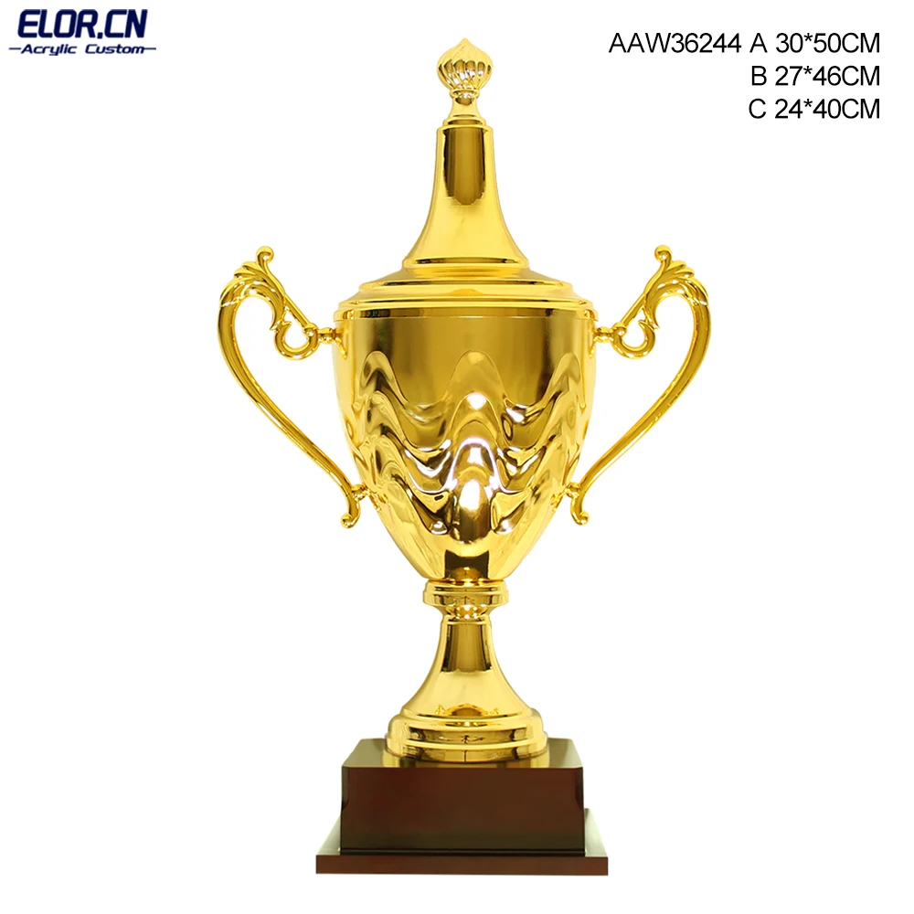 Elor Factory Wholesale Metal Trophy Award With Square Base ABC sizes Options For Adults And Children