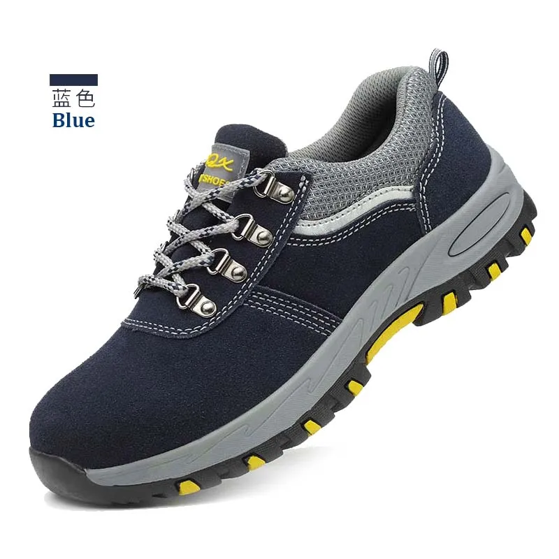 Low cut suede cow leather  steel toe steel mid plate safety shoes, genuine leather men work shoes