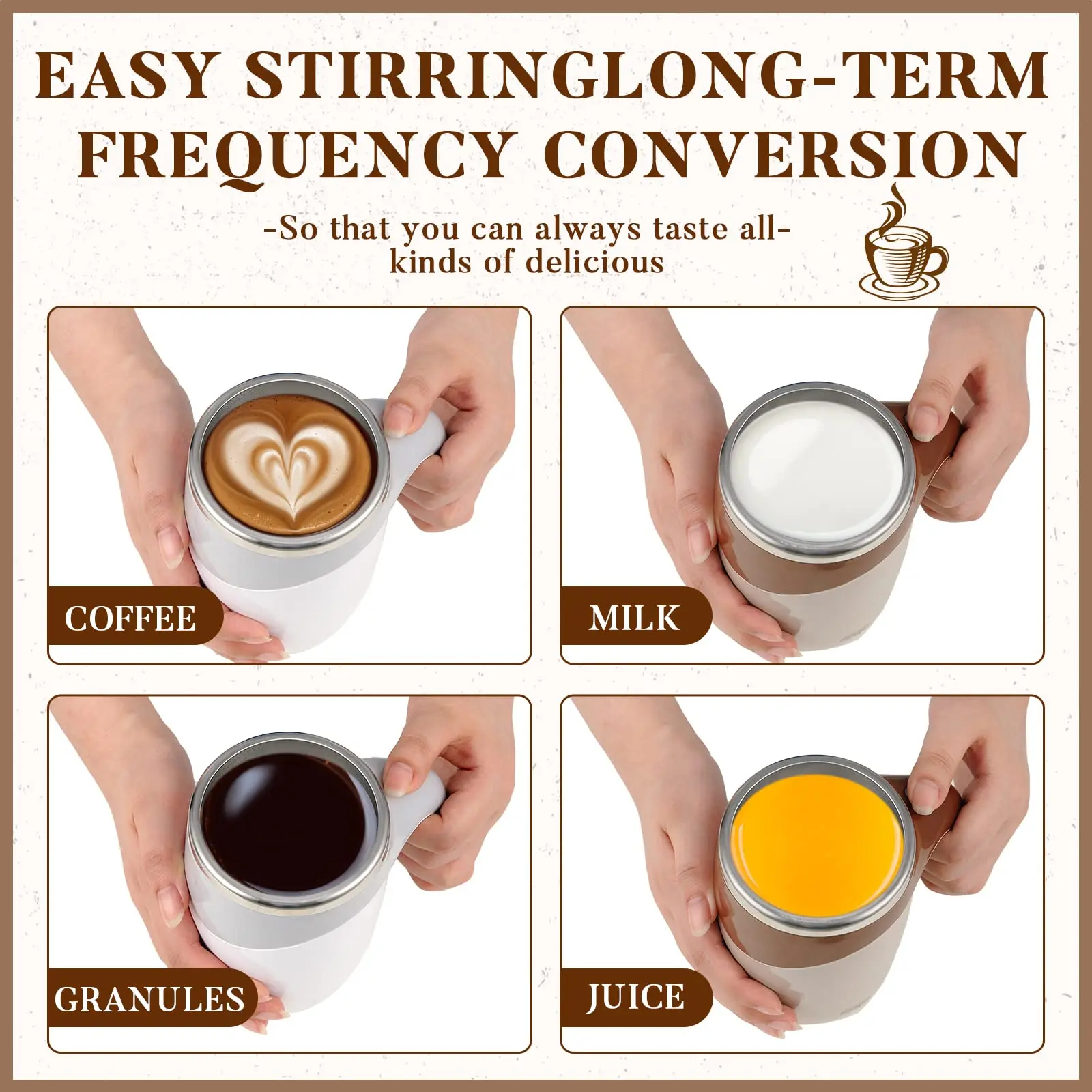 Home Office Stirring Cup,Suitable Coffee/Milk/Protein Powder 380ml Lightweight Self Mixing Cup with High Speed