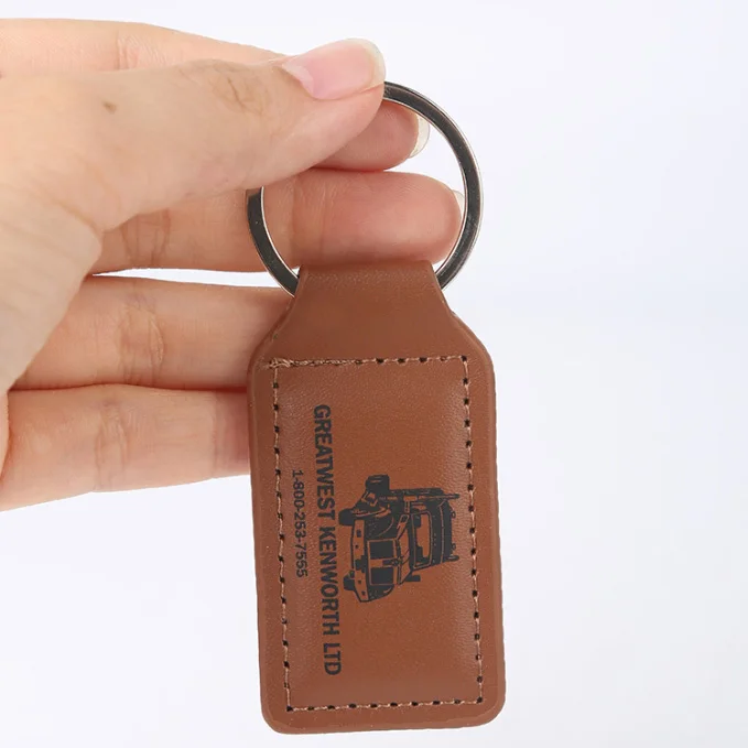 Wholesale Bulk  Custom PU Leather Car Brand Logo Name Card Key Ring Key Chain
