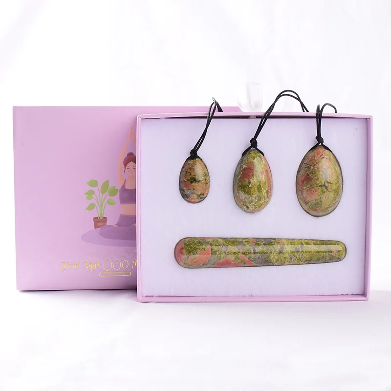 Wholesale Natural Gemstone Crystal Drilled Jade Yoni Eggs 4pcs Set for Vaginal Kegel Exercise