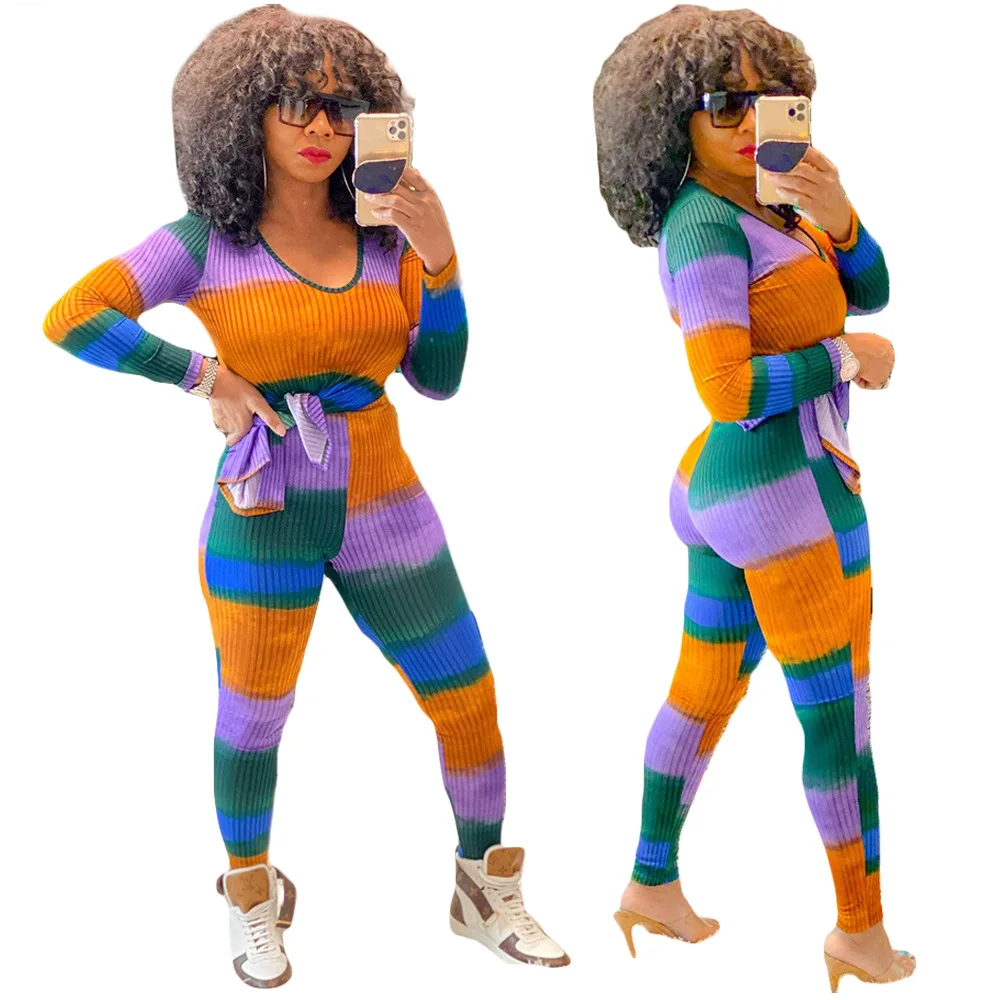 Fall Long Sleeve Patchwork Print Casual Suit Casual Womens Sets For Fall Two Piece Set Women Clothing