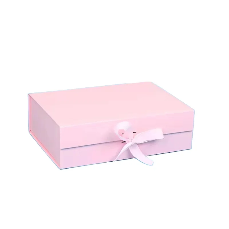 Customized Luxury  Red Fancy Texture Paper Book Shaped Transportation Packaging Flat Ready To Assemble