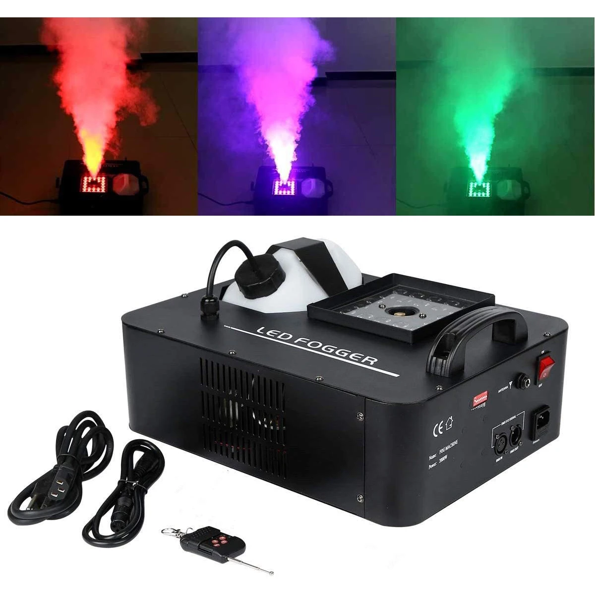 
DMX Fog Machine Up Spray,1500W 3 in 1 RGB Party 24 LED DJ Stage Smoke Effect Fog Machine Stage Lighting,Smoke Maker Machine 