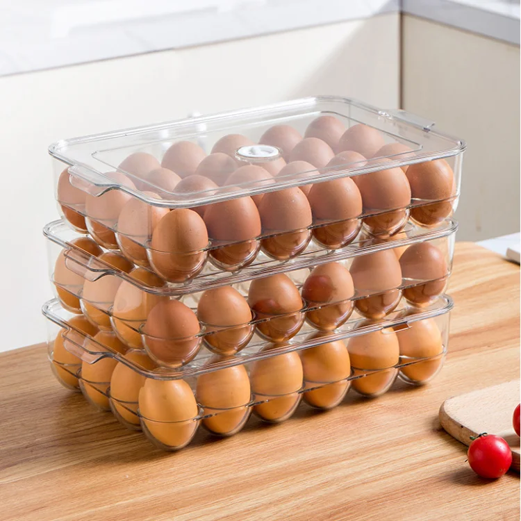 Pet refrigerator storage box egg preservation box egg compartment with lid can be stacked