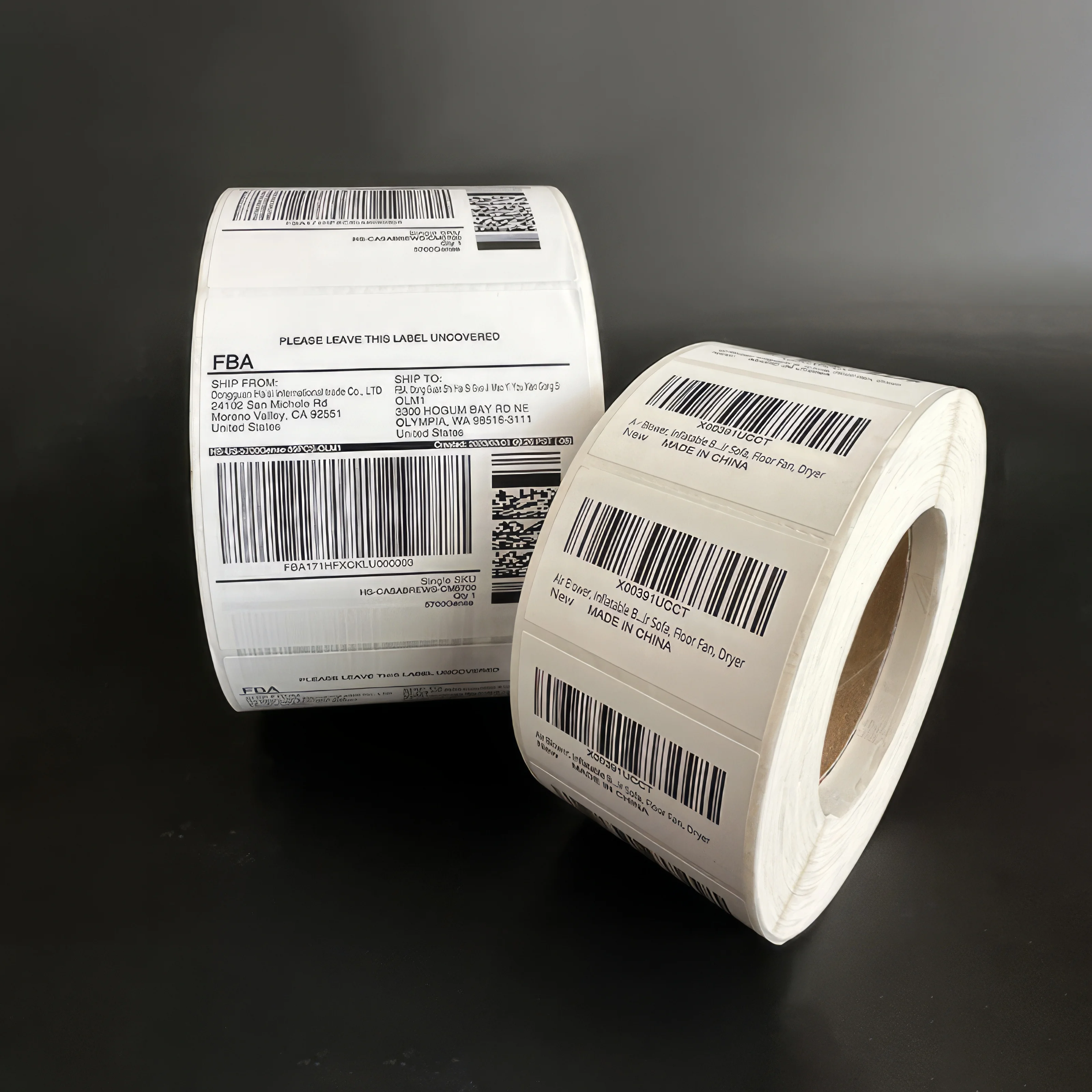 warehouse inventory product sku barcode serial number tracking QR code FBA Outer box packaging mark label sticker printing