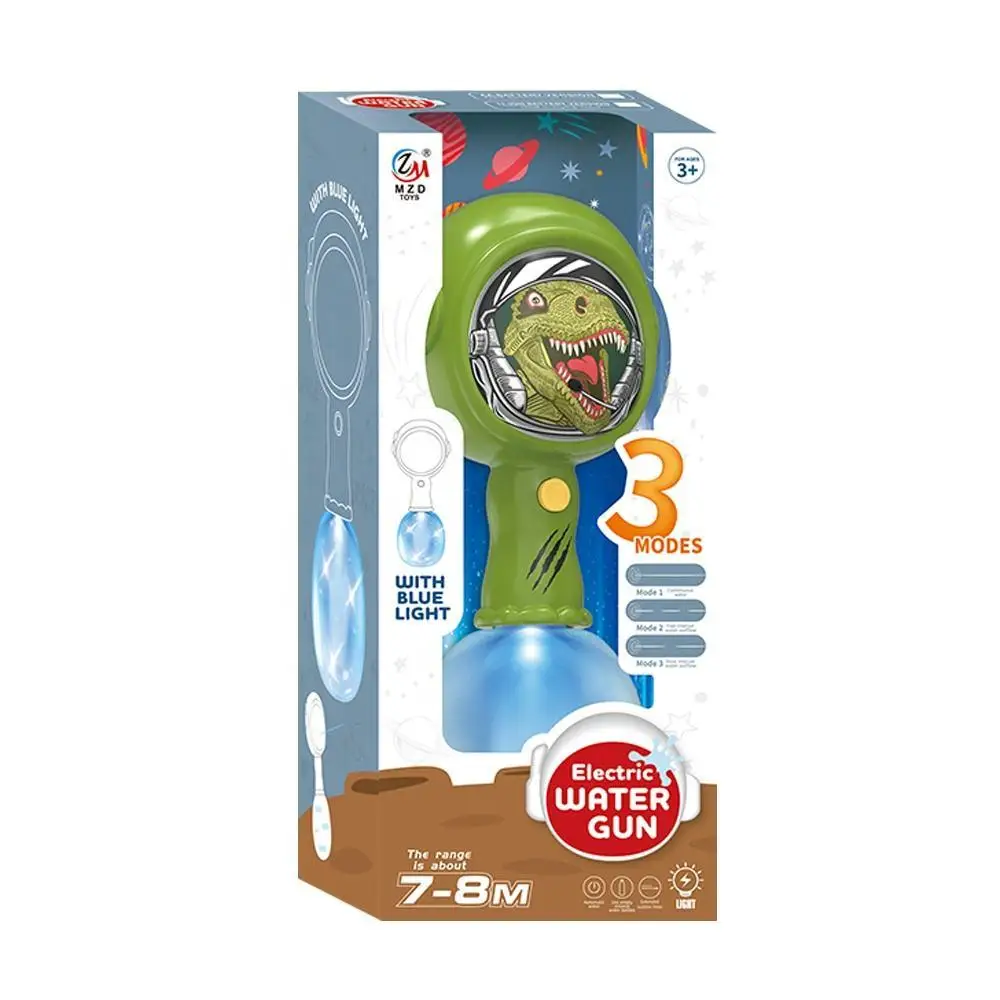 Summer outdoor shooting 450ml kids electric automatic watergun toy animal shape gun toys hand hammer water gun with blue light