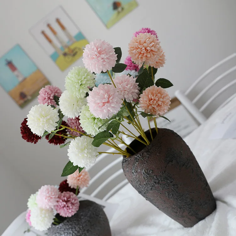 Shininglife wholesale Wedding Table Tennis Chrysanthemum Dandelion flower ball wedding centerpieces