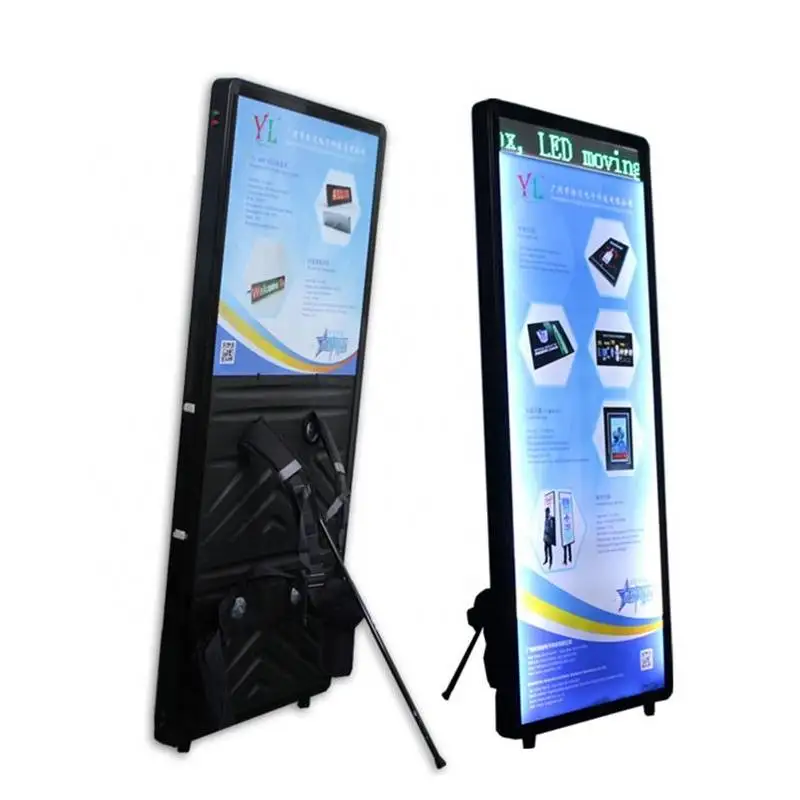 LED Backpack Walking Billboard with Portable Scrolling Message Board Chargeable Adverting Light Box