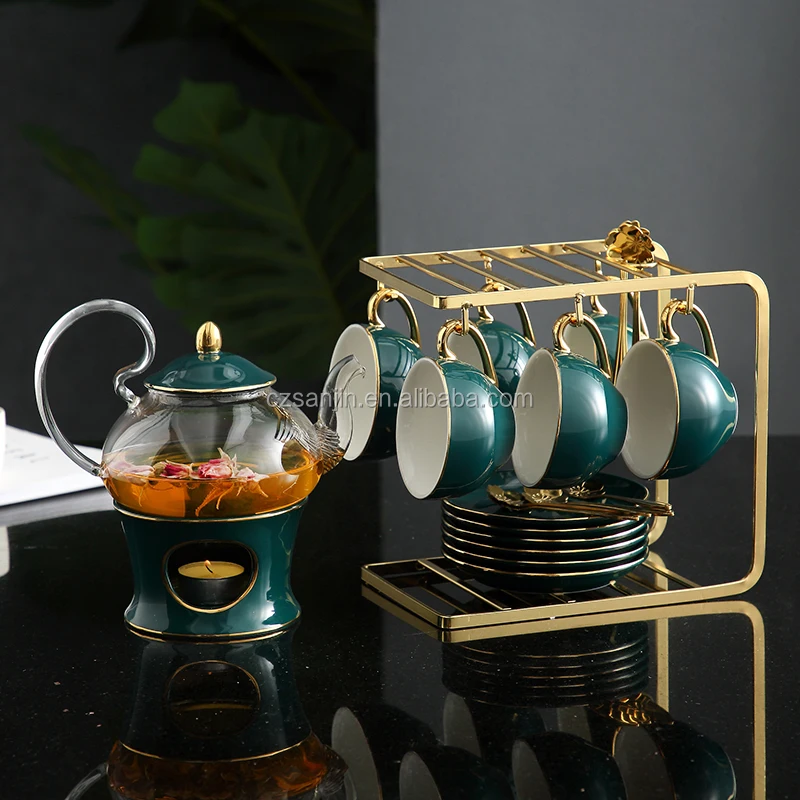 1 pot and 6 cup ceramic porcelain coffee  of cups and pot for hotel mug milk tea cup