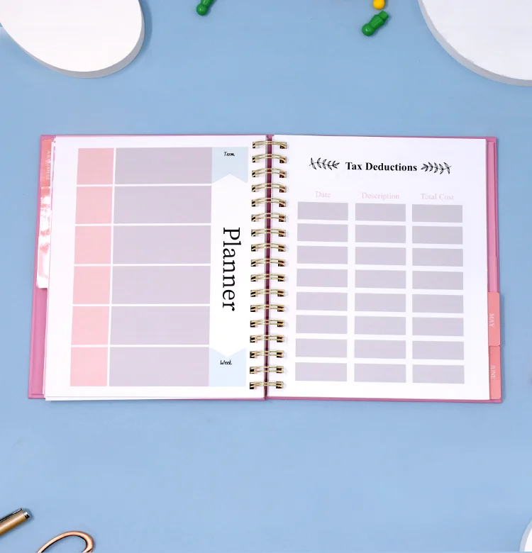 Private Label 2024-2025 A5 Undated Spiral Weekly Goal Workout Diary Journal Planner Notebook For Gift