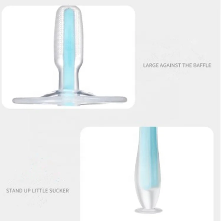 
High quality soft silicone colorful suction toothbrush baby training toothbrush baby 