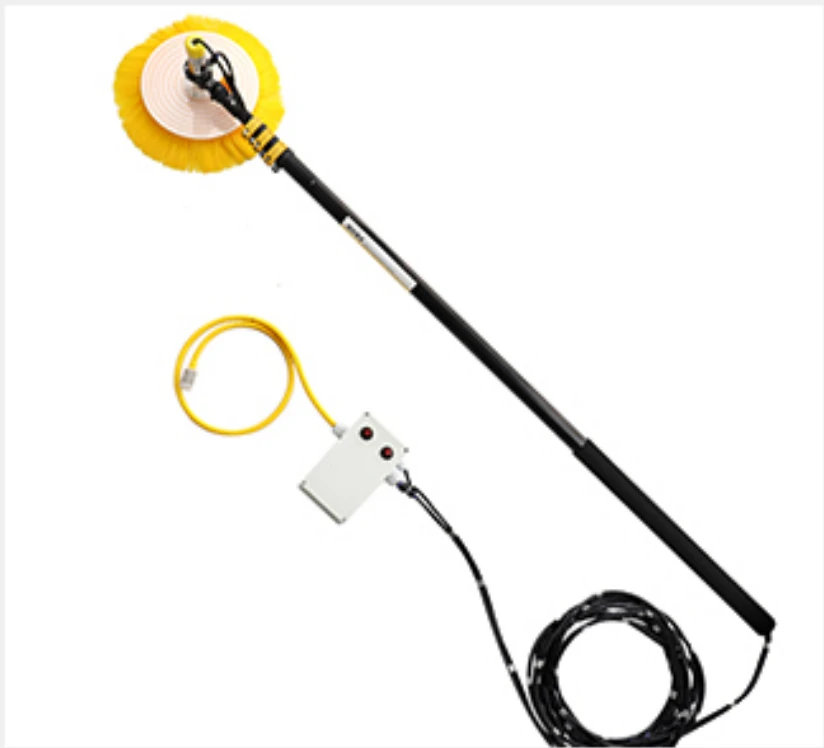 Photovoltaic Solar panel rotary electric Machine dual power single head Manual rotating cleaning robot brush and lithium battery