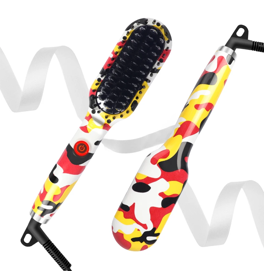 Professional Beard Straightener for Men Quick Styling Comb for Frizz-Free Beard Hair Anti Scald Beard Straightening Heat Brush