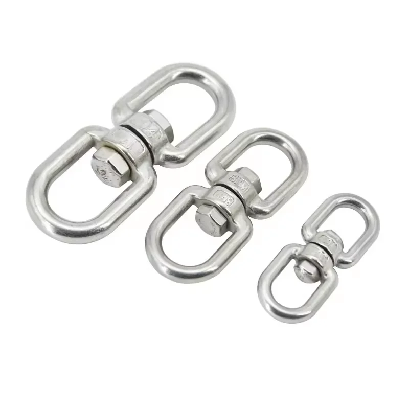 China Factory 304 316 Stainless Steel M4 - M28 Boat Marine Clip Swivel Double Eye Hook