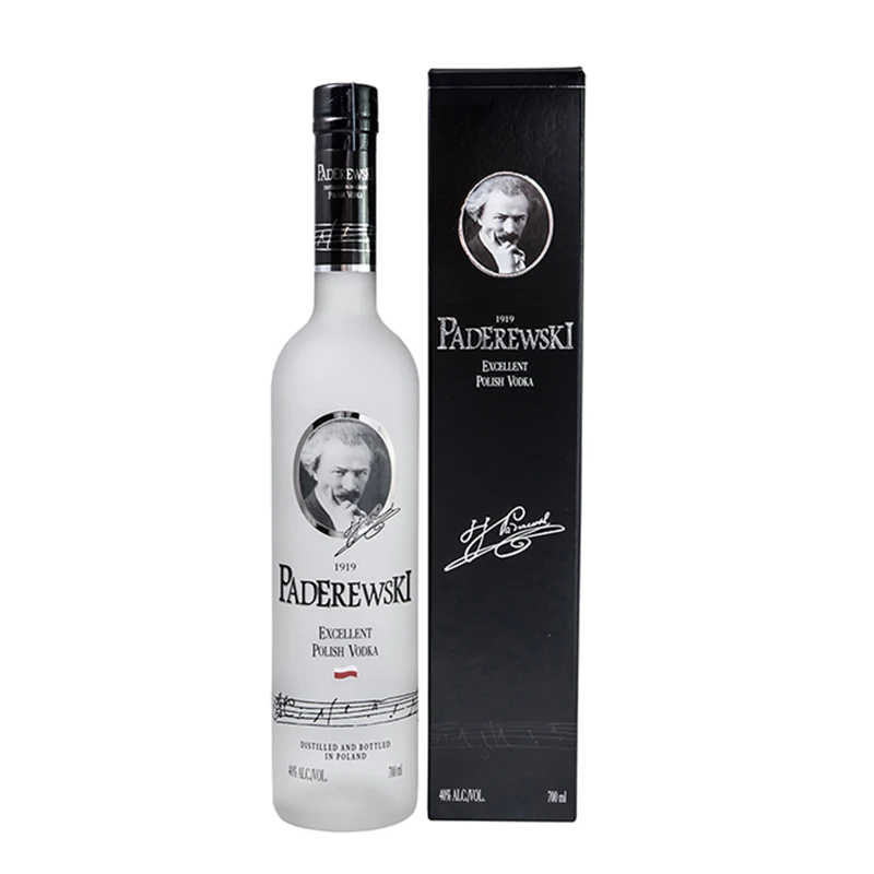 Premium Paderewski vodka 700ml + giftbox expensive appearance glass bottles packaging