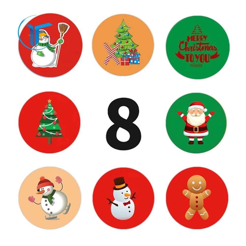 500pcs Round Merry Christmas Stickers Thank You Card Box Package Label Sealing Stickers