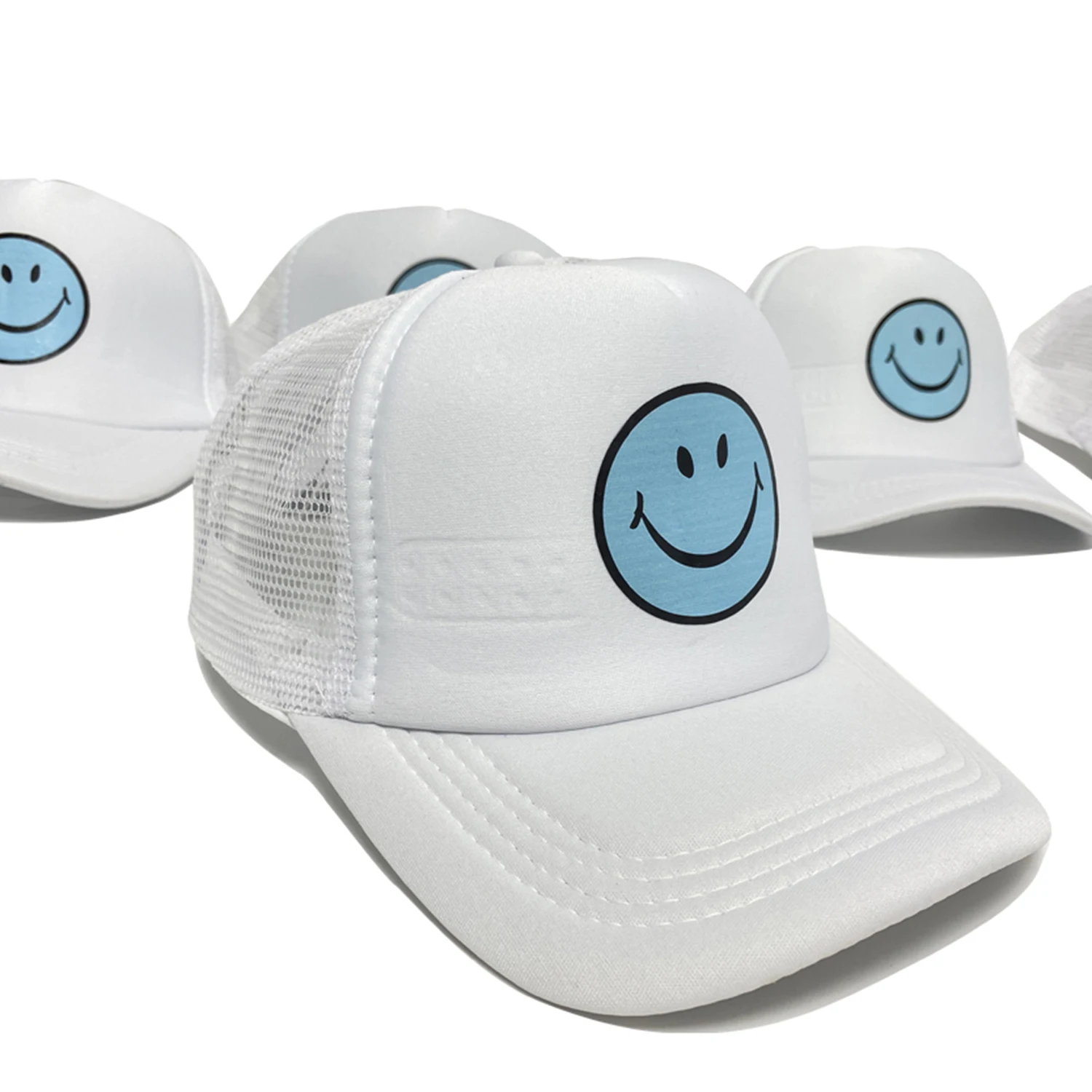 custom logo trucker hat white blank heat press logo cost-effective custom cotton trucker hats