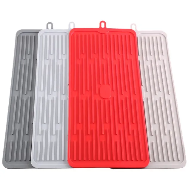 47*21cm Bpa Free Recyclable Heat Resistant Mat Silicone Dish Drying Mat Durable Silicone Drain Mats & Pads