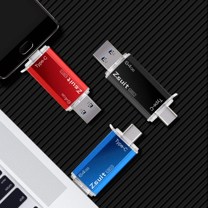 Factory Selling Zsuit USB3.0 USB Flash Drive 128GB 64GB 32GB 16GB 8GB Pen Drive Smartphone u disk TYPE-C USB Flash Drives