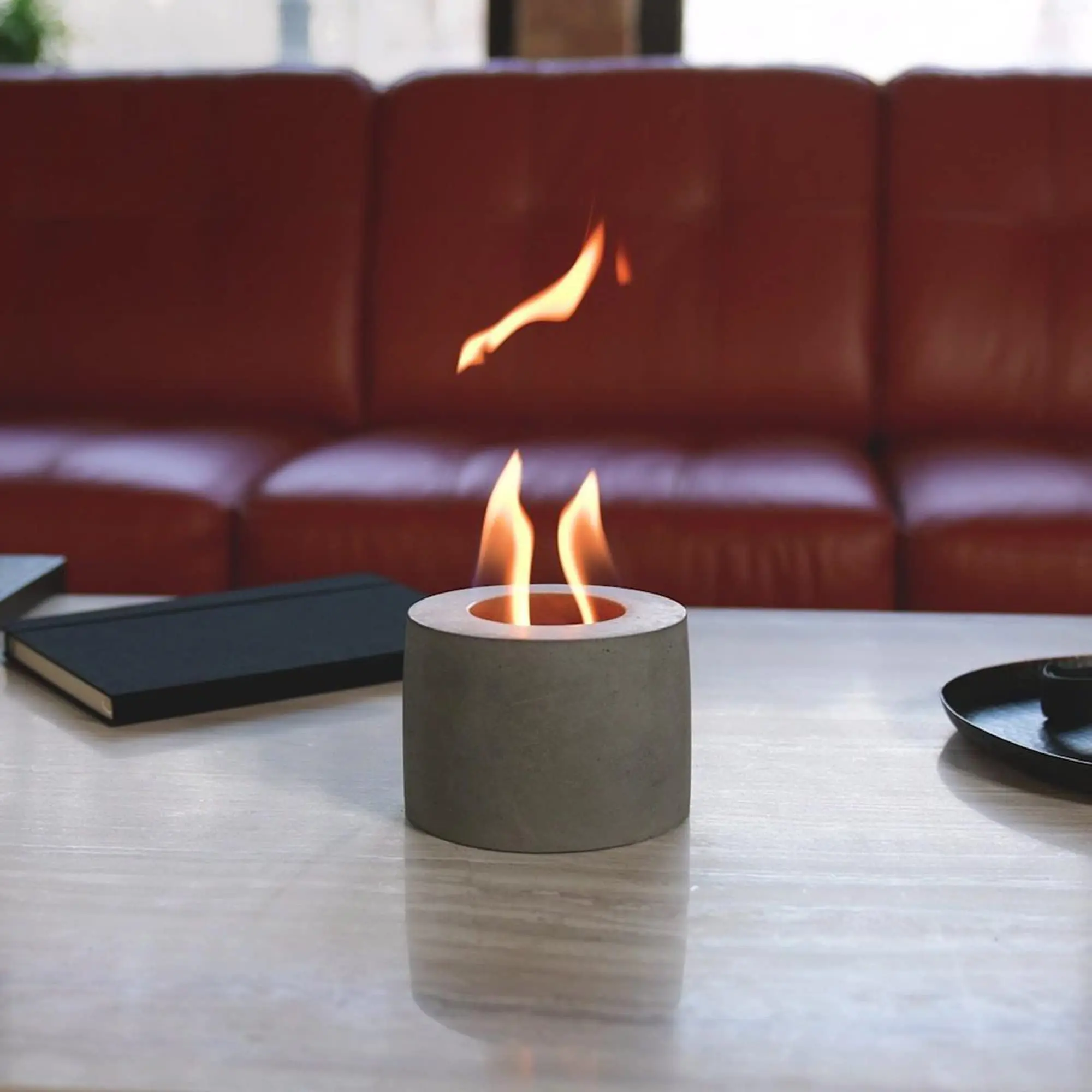 Amazon hot selling Christmas Gifts bioethanol mini table fire pit concrete tabletop fire pit fire bowl