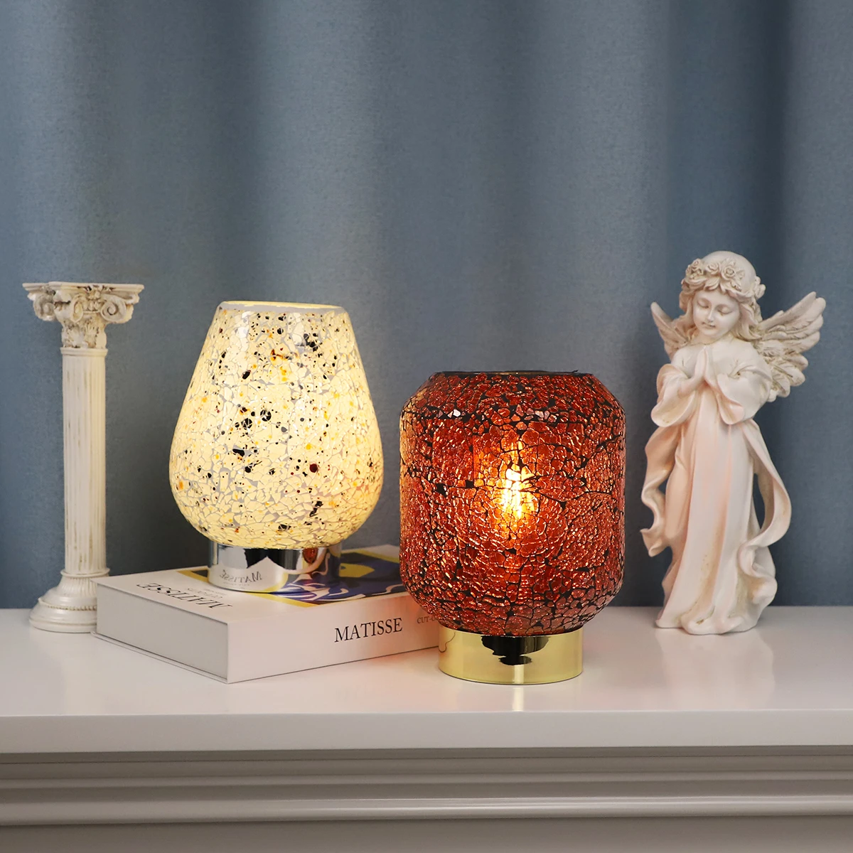 Ball Lamp Series Stained Glass Night New Modern Hotel Glass Led Colorful Ball Lights for Bedroom Dorm Living Kitchen