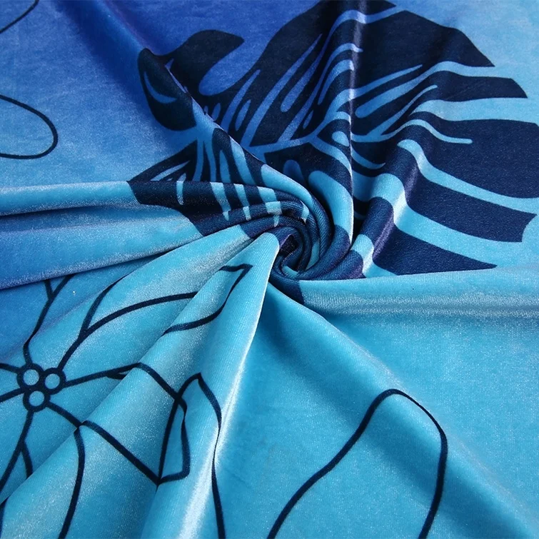 
high quality 100 polyester soft plain printed velvet fabric dress for sale 