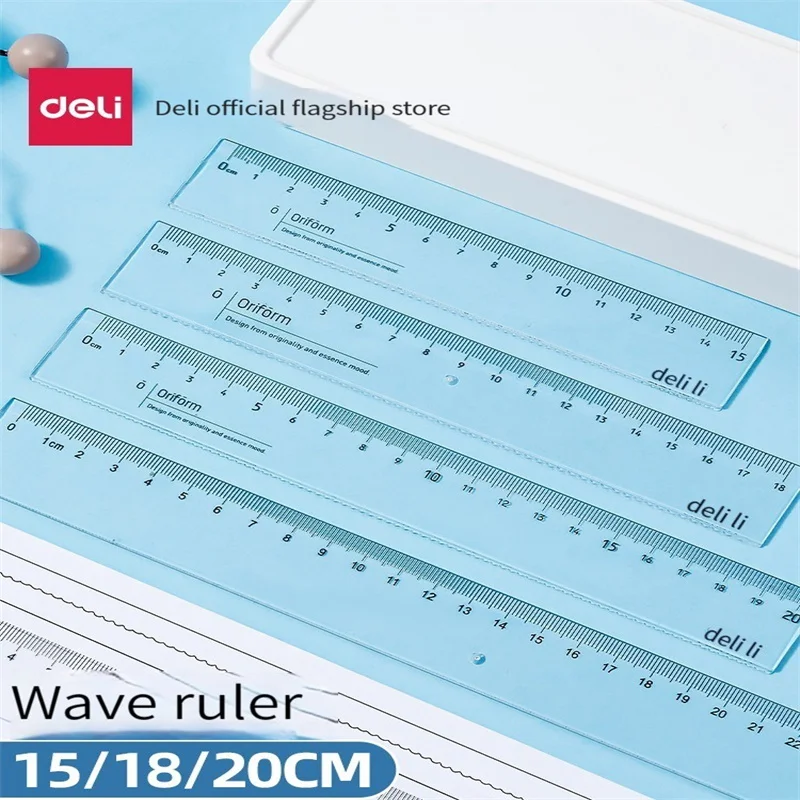 79751 прозрачная линейка с волной 15/18/20/30 см для прозрачной износостойкости и износостойкости