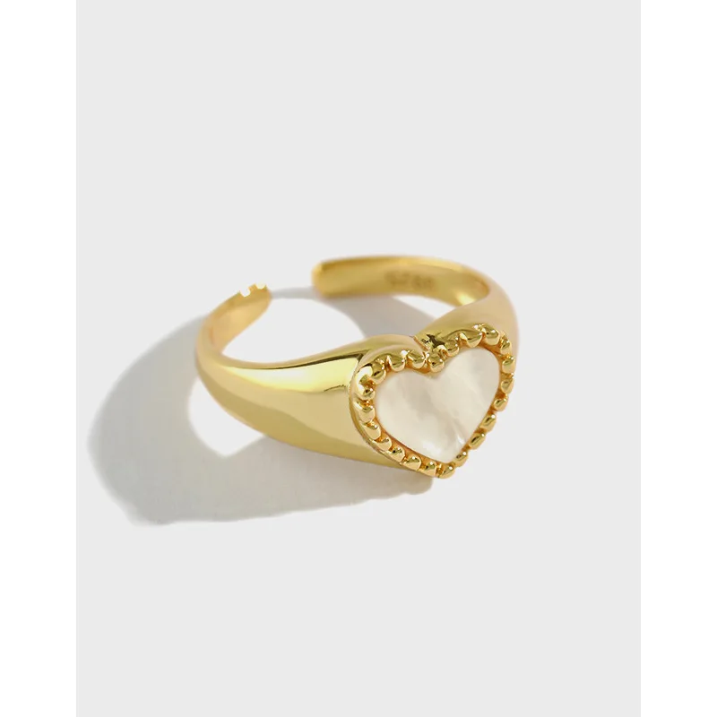 Заводская цена романтическая форма сердца S925 стерлингового серебра Ring18K позолоченный чехол Любовное Открытое кольцо