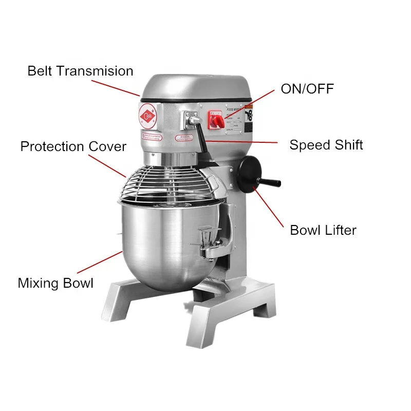 Bakery Machine b30 Belt Model 30 Liters Planetary Mixer for sale