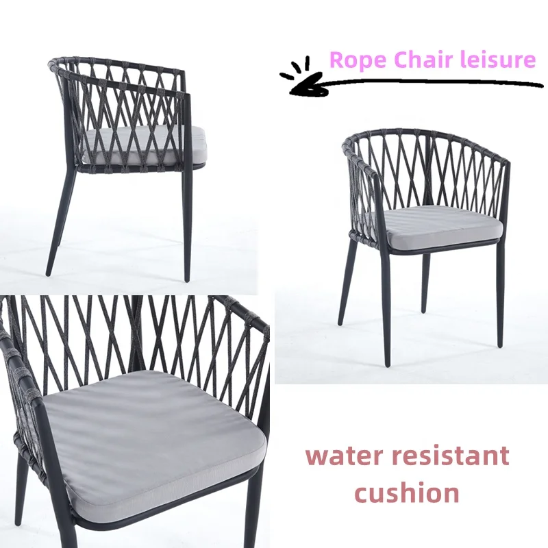 Factory Direct Outdoor Dining Chair Nordic Garden Furniture Outdoor Rope Chair