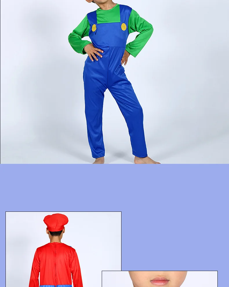 
Halloween cosplay costumes Christmas kids Super Mary costume kid clothes set 