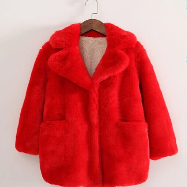High quality pink kids jacket faux fur coat winter girls coats mink fur coat for winter and autumn