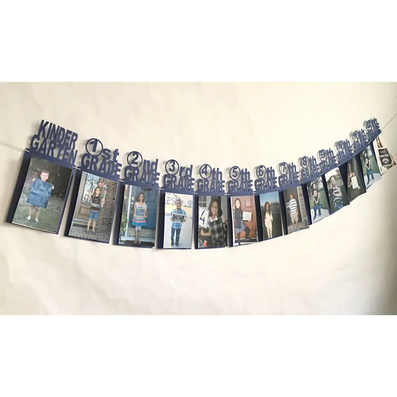 1st GRADE Graduation Party Atmosphere Arrangement Memories for Kindergarten to Grade 12 Graduation Photos Pull the Flag