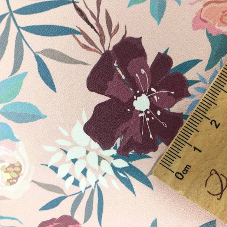 Printed Faux Synthetic Leather Printed Vinyl China Leather For Bags Shoes Crafts Material