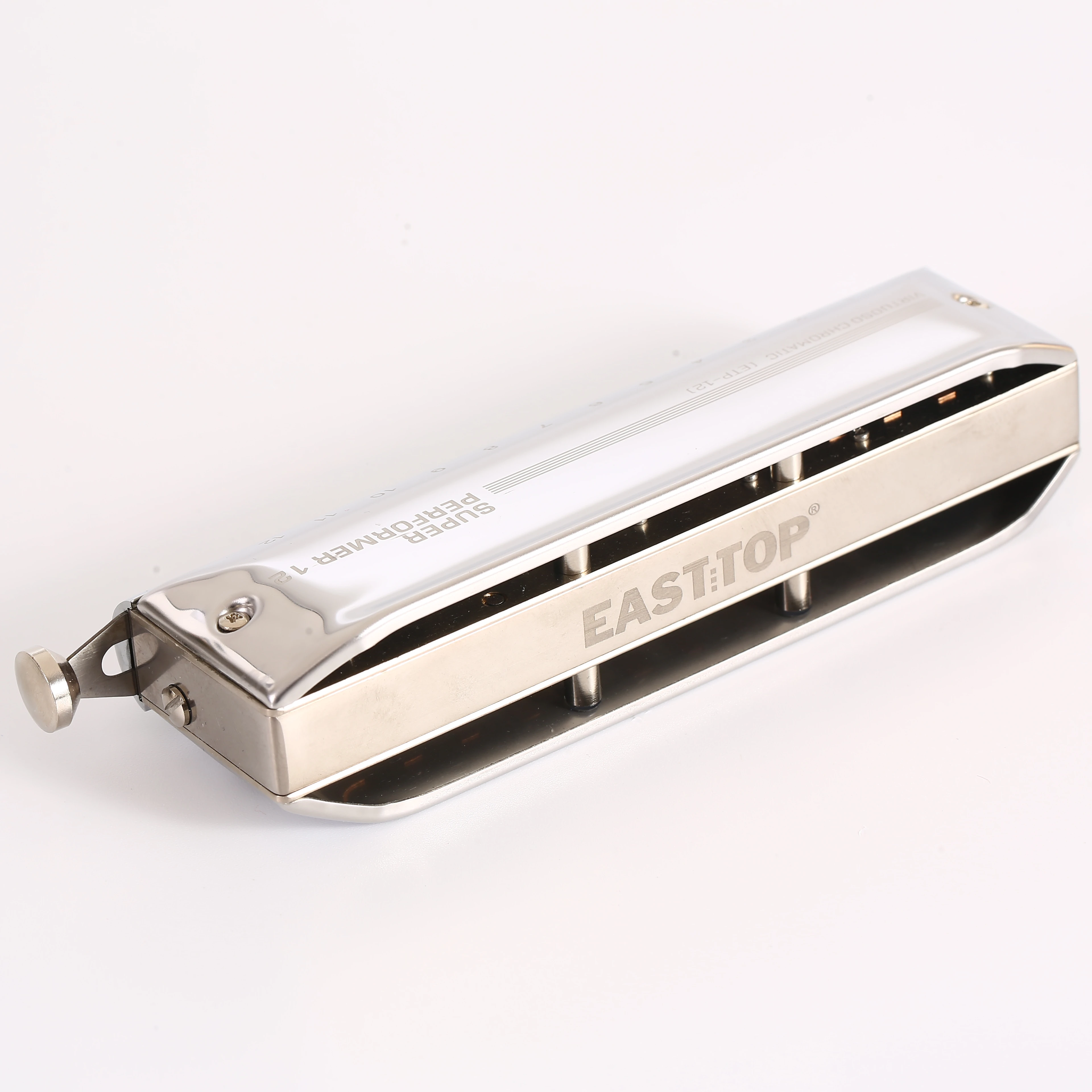 East top new chromatic titanium comb harmonica,ETP-12,12hole 48tone mouth organ,new style,professional harmonica for player,gift