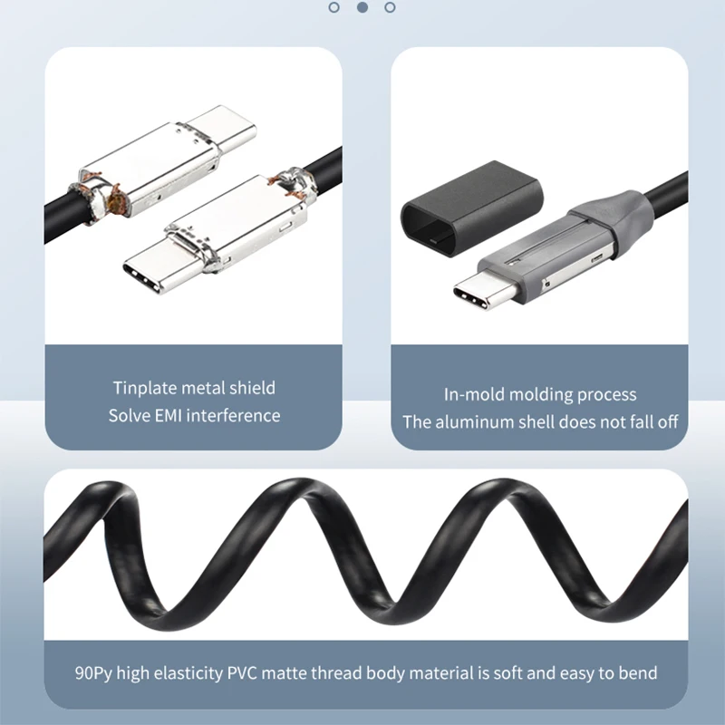 Совместимый кабель Dataroad USB C с поддержкой 4k 40 Гбит/с thunderbolt 3 usb-c к