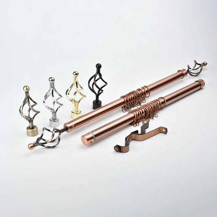 Adjustable Double Long Spiral Head Roman Rod Curtain Rods Wall Hanging Rods Metal Roman Curtain Poles Accessories for Decor