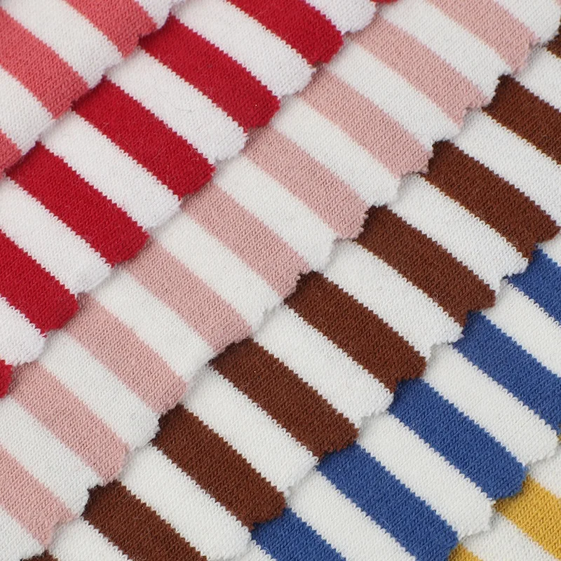 Checkered 95% cotton and 5% spandex Yarn-Dyed Strips Cotton Stretch Dry Fit Knit Fabric