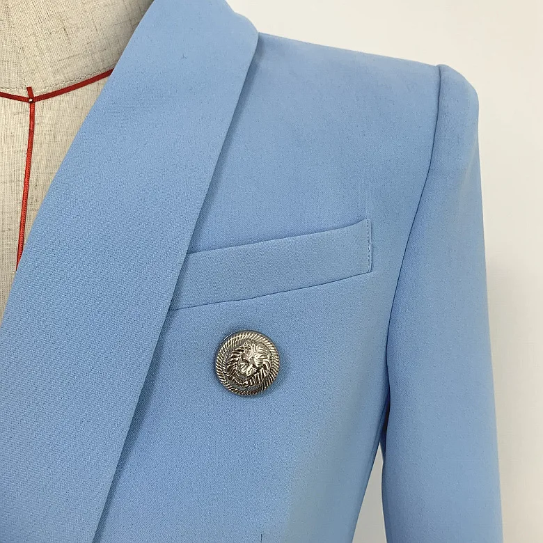 2020 new arrivals long sleeve double -breasted  shawl collar embellished ladies blazer