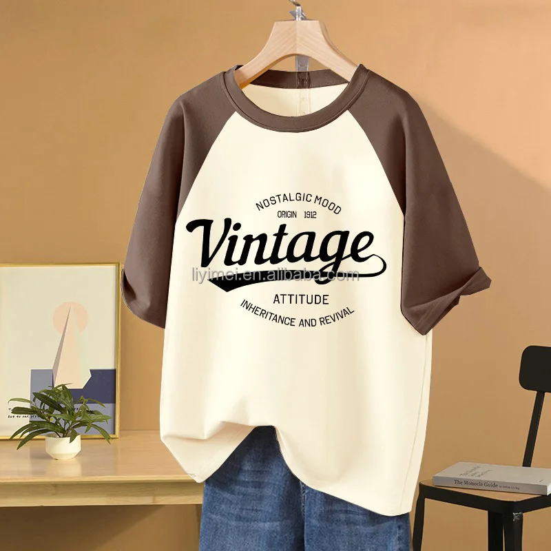 Printed Women's T-shirt Short Sleeved T-shirt, Round Neck, Polyester, Pure Cotton Knitted Longline Shirts for Women