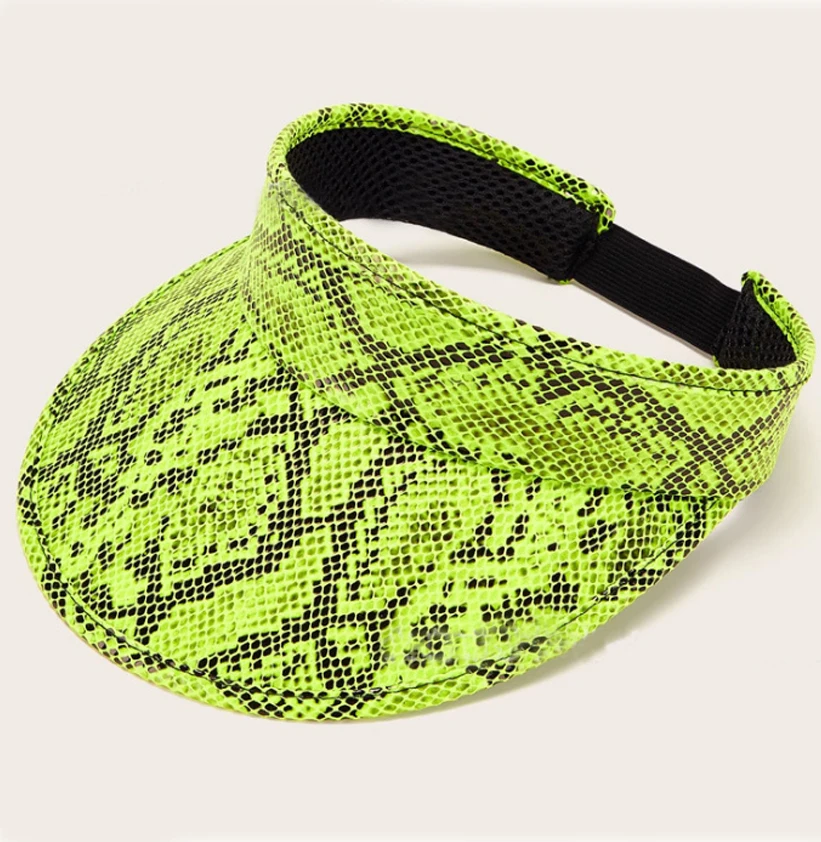 2021 New Snakeskin Hats Visor Snakeskin Printing Adjustable Sports Hat Outdoor Travel Sun Visor Cap Hat
