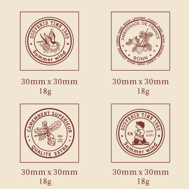 custom decorative hot sale Animal Flower Season Graphics beech wooden rubber lnk stamp