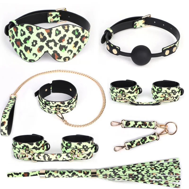 SM-12 New Trends Luminous Rope Bondage Suit Handcuffs Set Blindfold Paddle Nipple Clamps Metal Anal Plug Adult Sex Toy
