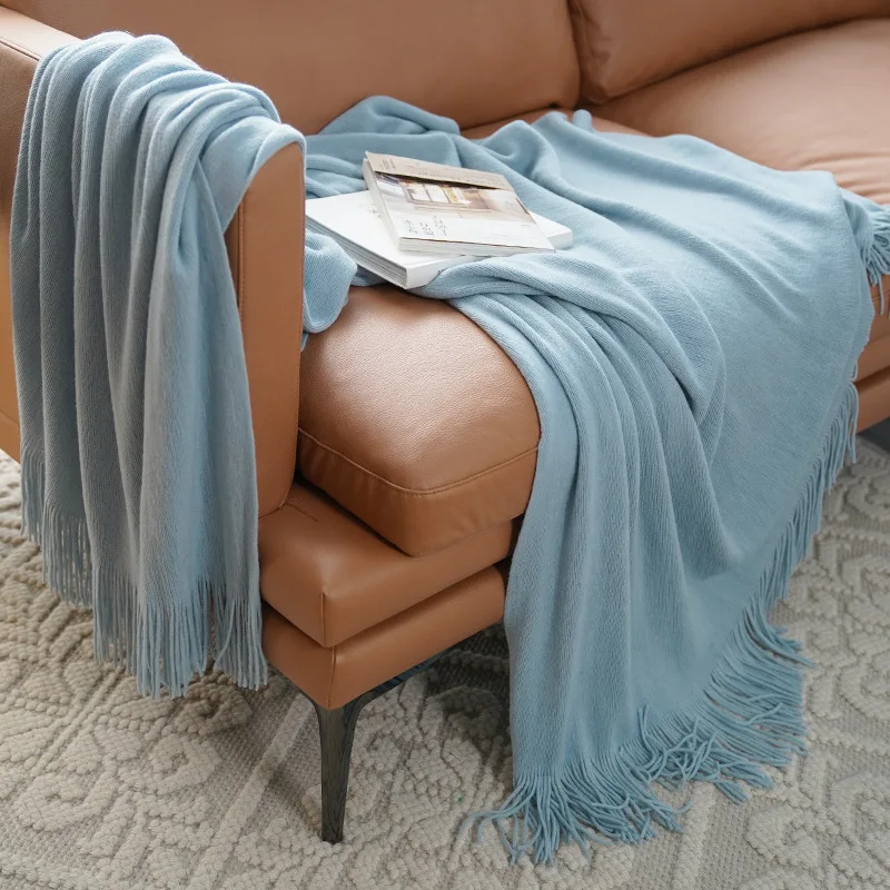 Super Soft Knitted Throw Creamy Waffle Couch Cover Knitted Decorative Textured Solid Throw Blanket For Sofa